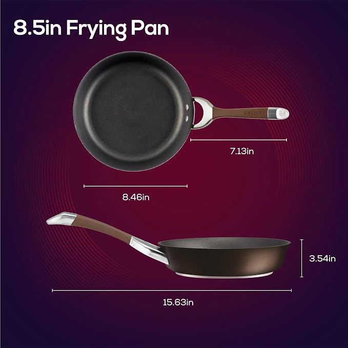 Circulon Symmetry Hard-Anodized Nonstick Frying Pan, 8.5-Inch, Chocolate