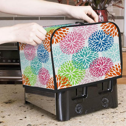 Toaster Cover 4 Slice Wide Slot Abstract FlowerBread Toaster Oven Dustproof Cover Small Appliance Kitchen Covers Dust and Fingerprint Protection for Women Gift 4 Slice