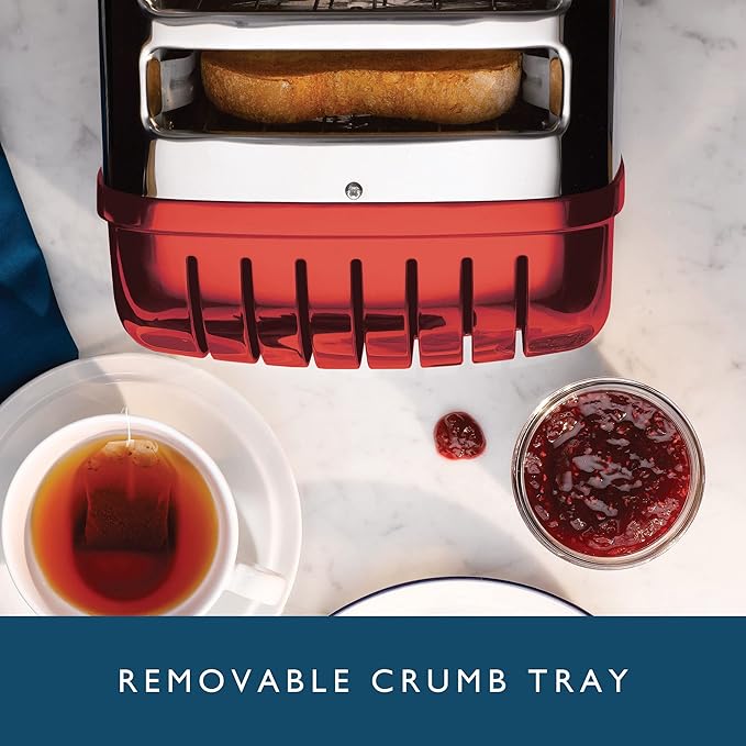 Dualit Classic 2 Slice NewGen Apple Candy Red Toaster - Hand Built in the UK – Replaceable ProHeat Elements - Heat One/ Two Toast Slices, Defrost Bread, Mechanical Timer - For Toast, Bagels & More