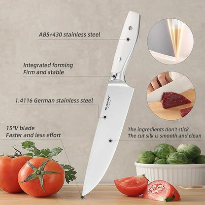 Musifan 5-Piece Chef Knife Set, Professional Ultra Sharp Kitchen Knives For Cooking High Carbon Stainless Steel, With Ergonomic Handle Design (five)