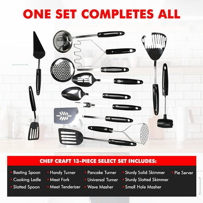 Chef Craft Select Slotted Spoon, 12.75 inch, Stainless Steel
