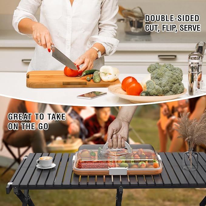 Renmxj Charcuterie Board with Clear Lid, Travel Portable Cheese Board Charcuterie Boxes Cutting Boards for Kitchen, House Warming Gifts New Home, Gifts for Women (White, 6 Compartments)