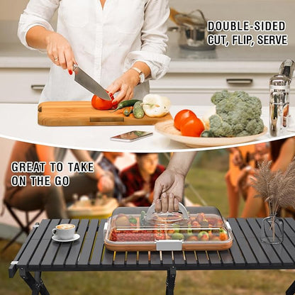 Renmxj Charcuterie Board with Clear Lid, Travel Portable Cheese Board Charcuterie Boxes Cutting Boards for Kitchen, House Warming Gifts New Home, Gifts for Women (White, 6 Compartments)