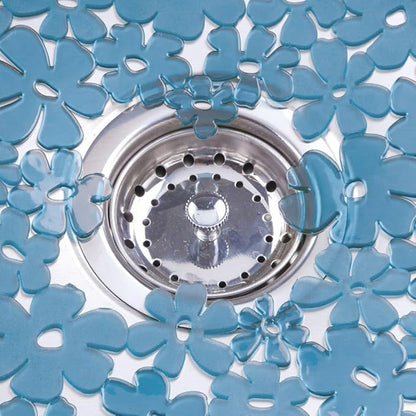 InterDesign Blumz Kitchen Sink Protector Mat - Large, Blue