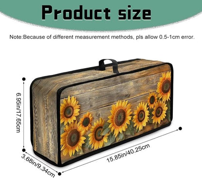 2 Slice Slim Toaster Cover Sunflower Wooden Toaster Cover Easy to Fold and Store Dust-proof Kitchen Appliance Protector Universal Fit