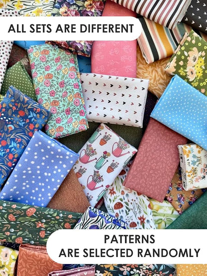 Cotton Fabric Squares Bundle 8x8 Inches – 25 Pcs Assorted Floral & Vintage Prints, 100% Cotton Satin, Quilting Patchwork Sewing Craft Fabric, Random Mix