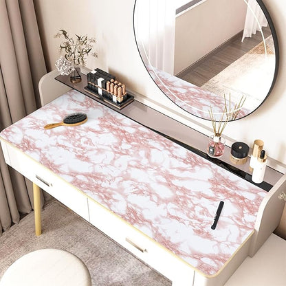 practicalWs White/Pink Marble Contact Paper Granite Peel and Stick Countertops Self-Adhesive Wallpaper Cabinets Drawer Shelf Wall Crafts Wall Paper Decorations 17.7 in x 393.7 in