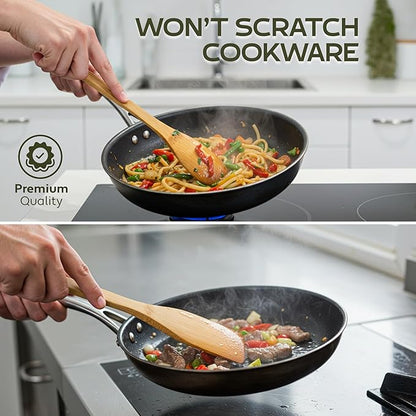 Harry Gifts for All Potter Fans Wooden Spoons for Cooking - 6-Piece Wooden Utensil Set with Spatulas & Spoons, Heat-Resistant, Eco-Friendly Kitchen Utensils for Non-Stick Cookware
