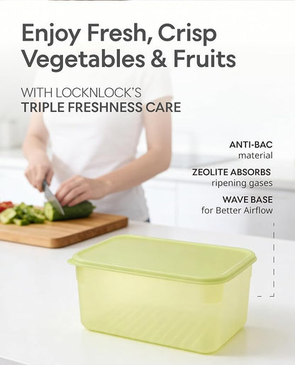 LocknLock Fresh-Block Plastic Food Storage Container | Produce Storage Containers for Fridge | Vegetable & Fruit Storage Containers for Fridge, Airtight Storage, Microwave & Dishwasher Safe 330ml