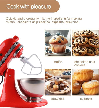 MEET JUICE K45B Metal Beater with Non-Stick Coating, Compatible with KitchenAid 4.5-5 Quart Tilt-Head Stand Mixer