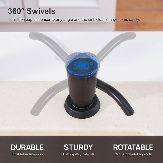 GAGALIFE Built in Counter Soap Dispenser (Oil-Rubbed Bronze) for Kitchen Sink and Soap Dispenser Extension Tube, Anti-Leakage Upgrade with 40" Soap Tube, No More Top Refill