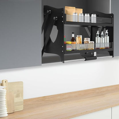 Pull Down Shelf,Pull Down Shelf Cabinet Organizer,2 Tier Pull-Out Cabinet Organizer,Wall Cabinet Storage Organizer for Kitchen