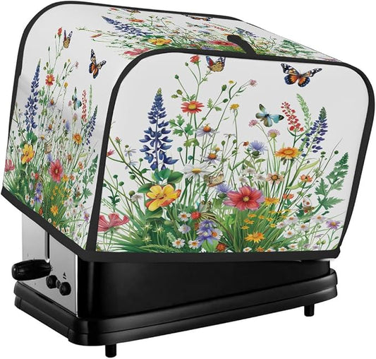 Toaster Cover 2 Slice Wide Slot Green Grass SpringBread Toaster Oven Dustproof Cover Small Appliance Kitchen Covers Dust and Fingerprint Protection for Women Gift 2 Slice