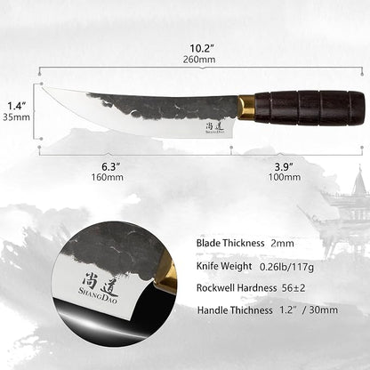 SHANGDAO Chef Knife, Black Forged Kitchen Knife with High elastic stainless steel Stainless Steel Blade, Professional Handcrafted Chefs Knife, Ergonomic Handle Grip and Gift Box