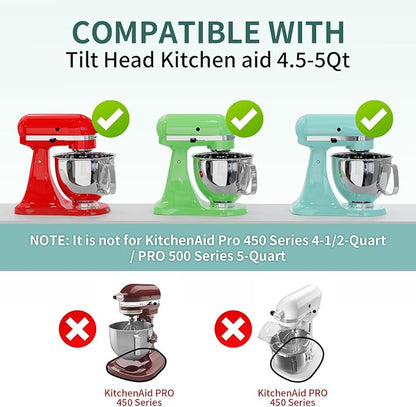 2-in-1 Mixer Sliding Mat with Attachment Storage for KitchenAid Stand Mixer, Bamboo Mixer Slider Pad for KitchenAid 4.5-5 Qt Tilt-Head Mixer, Easy Move & Protect Countertop, Hold 3 Mixer Attachments