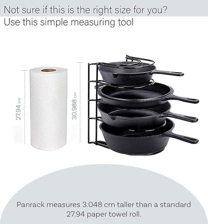 Cuisinel Heavy Duty Pots and Pans Organizer Rack - 12.2"-Inch Tall - 5 Tier Rack - Holds 60 LB - Cast Iron Skillets, Griddles, Shallow Cookware - Space Saving Kitchen Storage - No Assembly Required