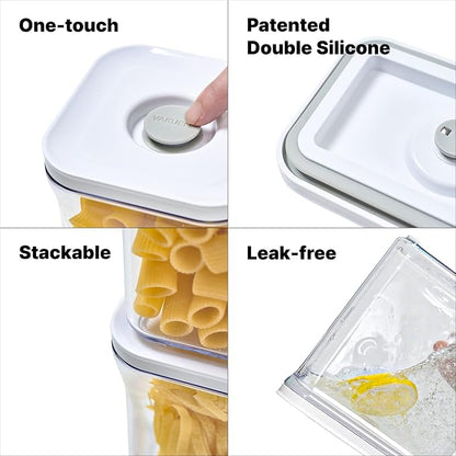 VAKUEN Premium Airtight Food Storage Containers Mega 8P/Set. Total 46.11cup, 7pcs Container and Vacuum Sealer. Smart One-Click Seal Lid, Patented Double Silicone Lining, 100% Leak Proof, BPA-FREE