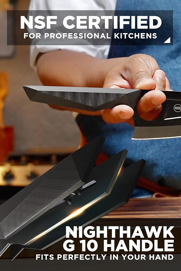 Dalstrong Venator Chef Knife - 7 inch - Shadow Black Series - Razor Sharp Kitchen Knife - Black Titanium Nitride Coated - High Carbon - 7CR17MOV-X Vacuum Treated Steel - Sheath - NSF Certified