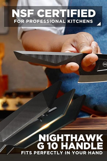 Dalstrong Venator Chef Knife - 7 inch - Shadow Black Series - Razor Sharp Kitchen Knife - Black Titanium Nitride Coated - High Carbon - 7CR17MOV-X Vacuum Treated Steel - Sheath - NSF Certified