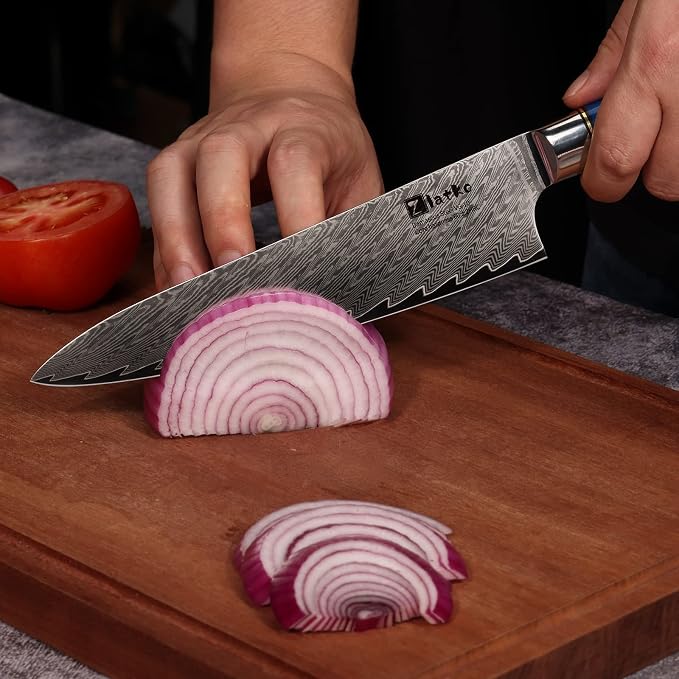 Zlatko Chef Knife, 8 Inch Damascus Chef Knife, High Carbon Stainless Steel Damascus VG10 67-Layer Ultra Sharp Chef Knife Ergonomic Handle with GIFT BOX