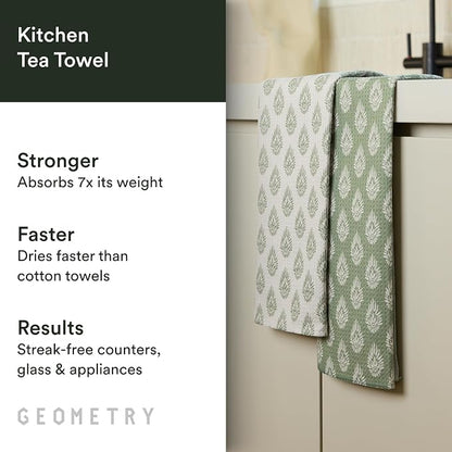 GEOMETRY Kitchen Tea Towels - Quick Dry Microfiber Dish Towels for Kitchen - Henley - 18" x 30" - 1 Pack