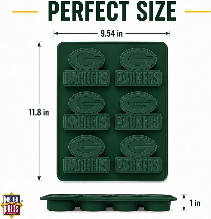 Masterpieces Game Day - FanPans NFL Green Bay Packers Silicone Muffin Pan - Dishwasher Safe