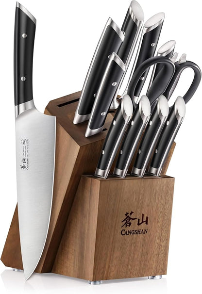 Cangshan HELENA Series German Steel Forged Knife Block Set (12-Piece, Black), Oprah's Favorite Things 2023