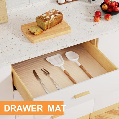FLPMIX Large Cabinets Shelf Liner: 22" x 300" Clear Waterproof Under Sink Mat - Translucent Easy to Cut Non-Adhesive Cupboard Drawer Liner