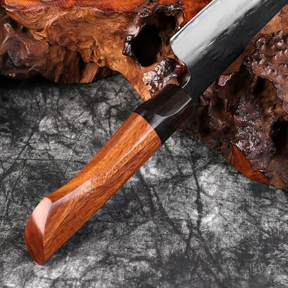 XITUO 7 Inch Nakiri Knife, Japanese Vegetable Cleaver with Ebony Sandalwood Handle, Triple-Layered High Carbon Stainless Steel, Ultra Sharp Professional Chef Knife for Chopping & Slicing