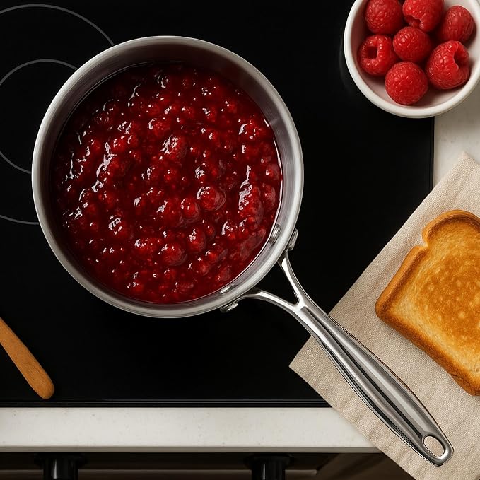 KEAWELL K3 Premium 1.5-Quart Tri-Ply Fully Clad Stainless Steel Saucepan with Lid, Induction & Oven Safe up to 600°F, Even Heating, Professional Cookware for All Stovetops (1.5-Qt)