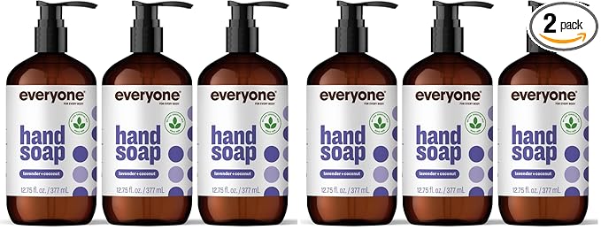 Everyone Liquid Hand Soap,12.75 Ounce,Lavender and Coconut,Plant-Based Cleanser with Pure Essential Oils,(Pack of 6)
