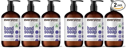 Everyone Liquid Hand Soap,12.75 Ounce,Lavender and Coconut,Plant-Based Cleanser with Pure Essential Oils,(Pack of 6)