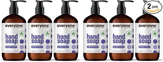 Everyone Liquid Hand Soap,12.75 Ounce,Lavender and Coconut,Plant-Based Cleanser with Pure Essential Oils,(Pack of 6)