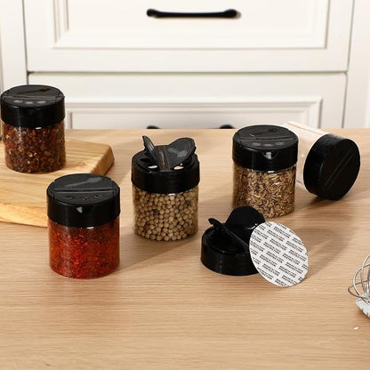 50 Pack 4 oz Spice Jars Plastic Clear Empty Bottles with Shaker Lids Bulk Reusable Seasoning Containers for Herbs Spices Powders Glitter