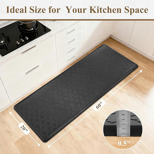 HEBE Kitchen Mat Cushioned Anti Fatigue Kitchen Floor Mat Runner 20"x60" Non Slip Kitchen Mats for Floor Waterproof Kitchen Rugs and Mats Comfort Mat for Standing Desk,Sink,Laundry