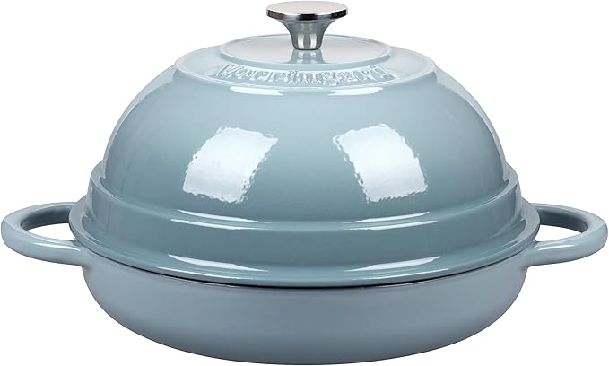 VORRINGARD Cast Iron Enameled Dutch Oven Pot with Lid for Bread Baking, Bread Oven, 6 Quart, Sea Salt