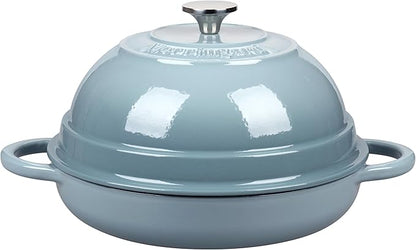 VORRINGARD Cast Iron Enameled Dutch Oven Pot with Lid for Bread Baking, Bread Oven, 6 Quart, Sea Salt