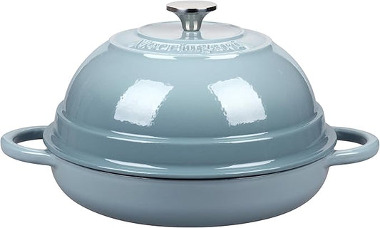 VORRINGARD Cast Iron Enameled Dutch Oven Pot with Lid for Bread Baking, Bread Oven, 6 Quart, Sea Salt
