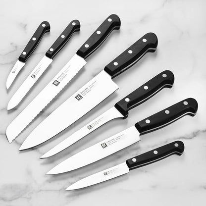 ZWILLING Twin Gourmet Classic 18-pc Knife Block Set, German Stainless Steel, 3 Rivet Handle, No-Stain, Includes Shears Honing Steel, Made in Spain