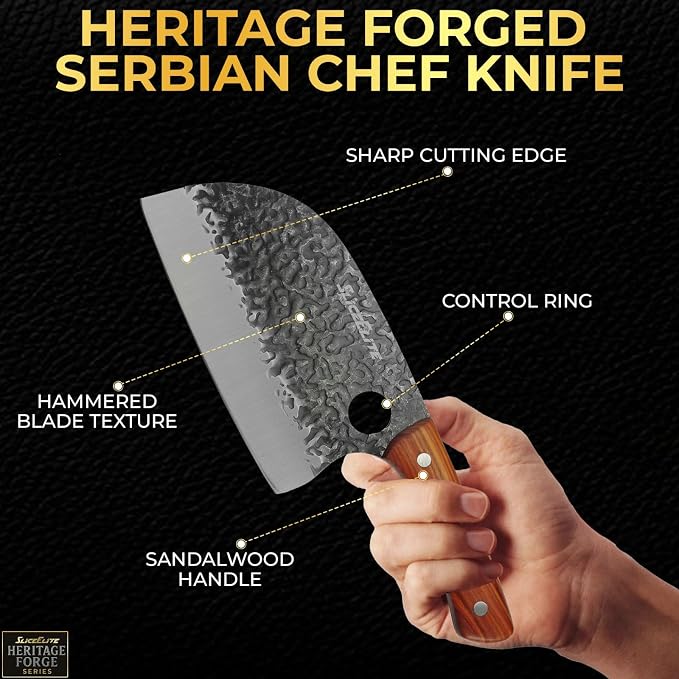 Hand-Forged Professional Butcher Knife (SERBIAN CHEF KNIFE)