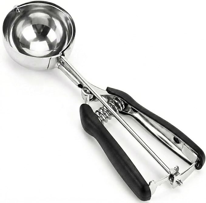 Stainless Steel Ice Cream & Cookie Scoop - 5.3Tbsp/80ml/2.7oz Capacity, Trigger Release