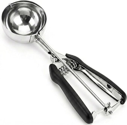 Stainless Steel Ice Cream & Cookie Scoop - 5.3Tbsp/80ml/2.7oz Capacity, Trigger Release
