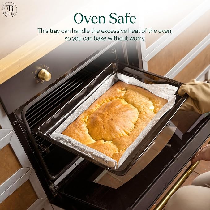 Fusion Bliss Nonstick Baking Sheets Set – 3-Piece Heavy Duty Carbon Steel Oven Pans for Roasting & Cookie Baking – Deep Rimmed Cookie Sheet Pan Set – Kitchen Cookware Essentials