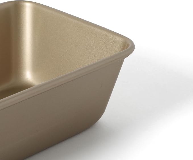 Martha Stewart Gallen 9 Inch Nonstick Carbon Steel Loaf Pan – Champagne, Durable Bakeware for Even Baking and Easy Release