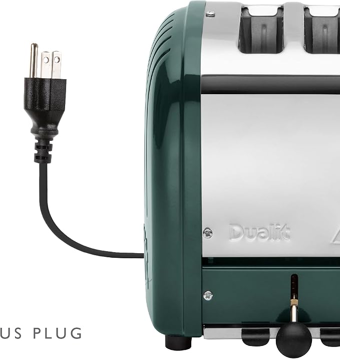 Dualit Classic 2 Slice NewGen Toaster - Stainless Steel - Hand Built in the UK - Replaceable ProHeat elements - Defrost Bread - Mechanical Timer - Evergreen Classic Toaster