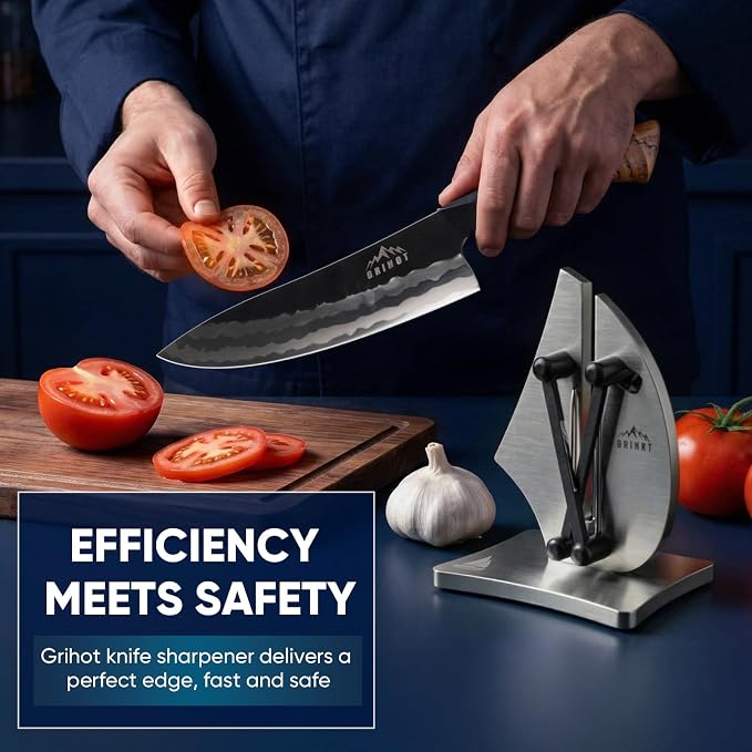 VN3 Professional Knife Sharpener | 3-Action Streamlined Sailboat Design for Effortless Knife Sharpening - The Ultimate Tool for Precision 11 to 21 Degree Angles (Upgrade Stainless Steel)
