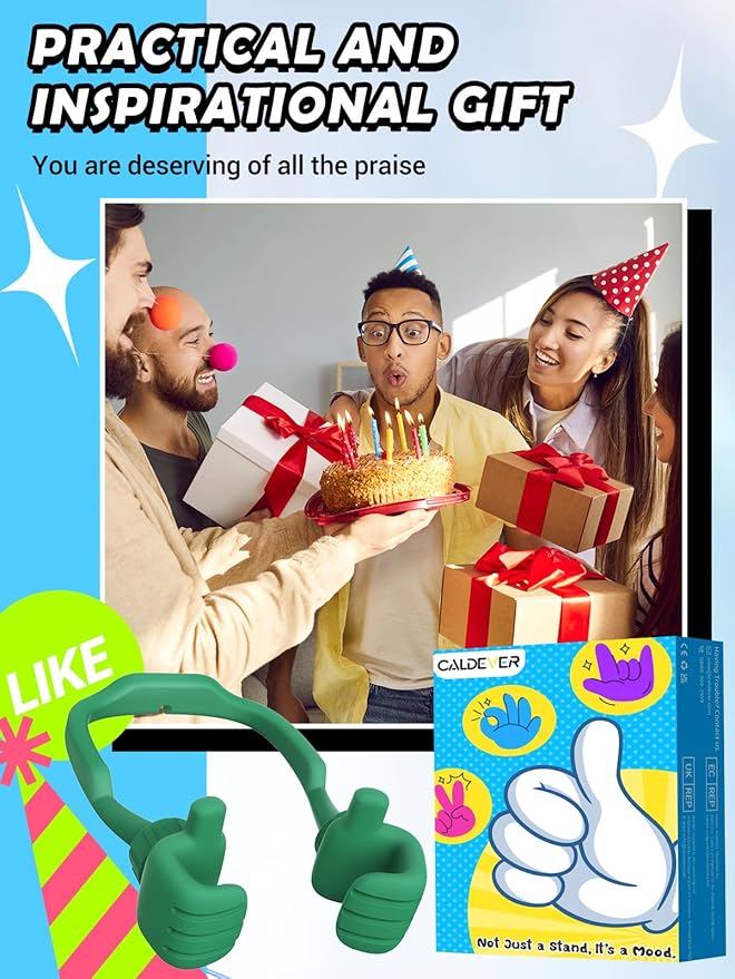 Trendy Gifts for Teens Girls Boys Adults Cell Phone Stand: UPGRADE Adjustable Thumbs Up Lazy Phone Holder for Desk Fun Birthday Gifts Ideas for Kids Teenage Women Men Stocking Stuffers Cool Gadgets