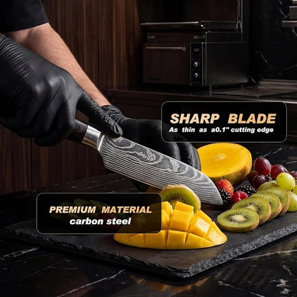 Kitchen Knife, High Carbon Stainless Steel Professional Sharp Chef Knife Set, Japanese Chefs Knives for Home Food Cooking Meat Cutting, Chopping Knife
