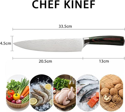 8 Inch Chef Knife- Professional Ultra Sharp Kitchen Knife Made of High-Carbon Stainless Steel (3Cr13) with Ergonomic Handle for Home Cooks & Master Chef