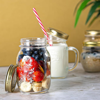 Bormioli Rocco Quattro Stagioni 17 oz Canning Jar - Vacuum Sealed for Home Canning & Au Bain-Marie"Cooking - BPA-Free, Airtight Storage for Dry Foods & Homemade Gifts - Odor Proof - Made in Italy